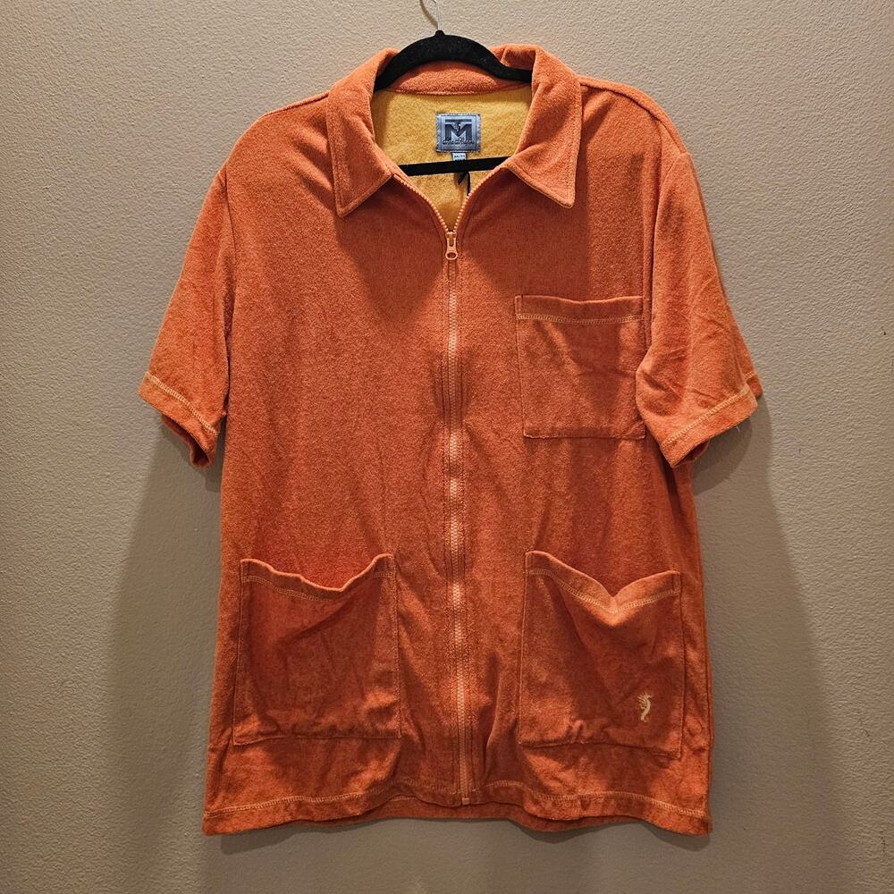Majestic International Sea Scapes Men's Terry Cloth Swim Cover Size Medium